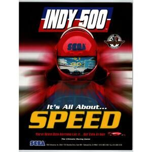 Indy 500 Arcade Flyer Original Unused Video Game Auto Sports Car Racing Art 1995